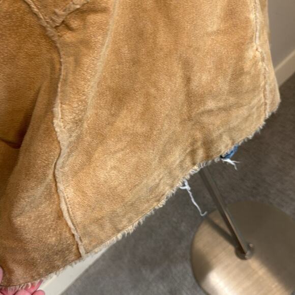 Women's St. Johns Bay Tan Suede/Shearling Button Up Jacket Size 2X - Picture 6 of 7